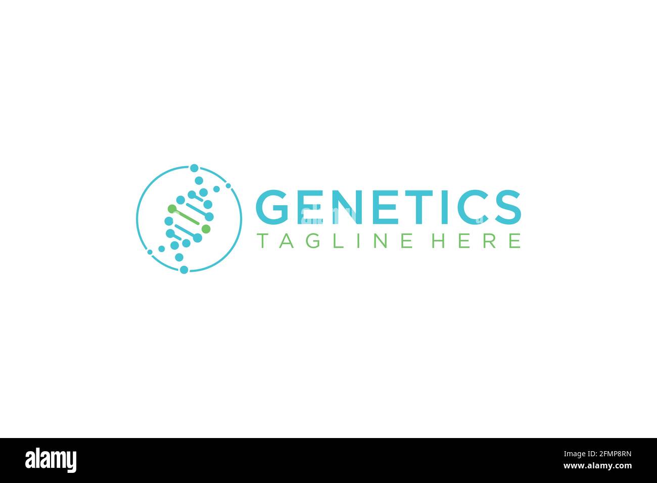 DNA Helix Logo Template. Genetics Vector Design. Biological. Stock Vector