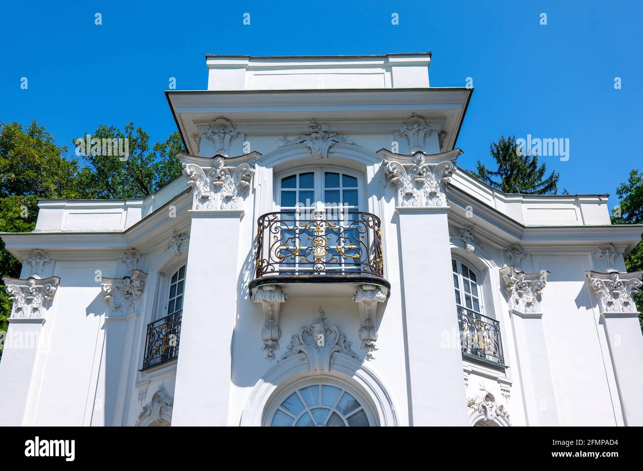 Munich. Germany, The Pagodenburg pavilion in the Nymphenburg Park Stock Photo