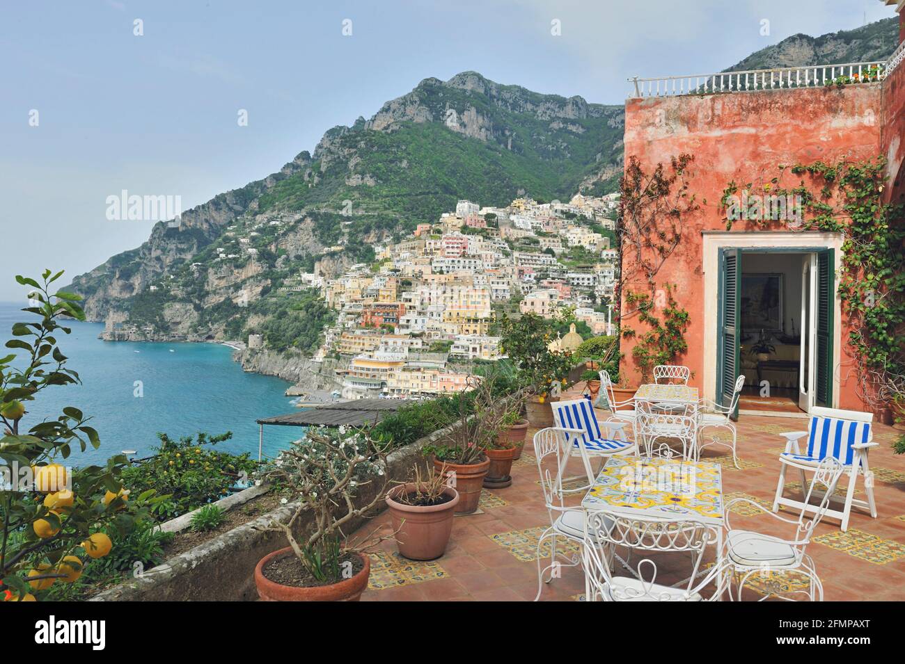 Pink Grotto A typical villa of the Amalfi coast, built on the slopes of the ...