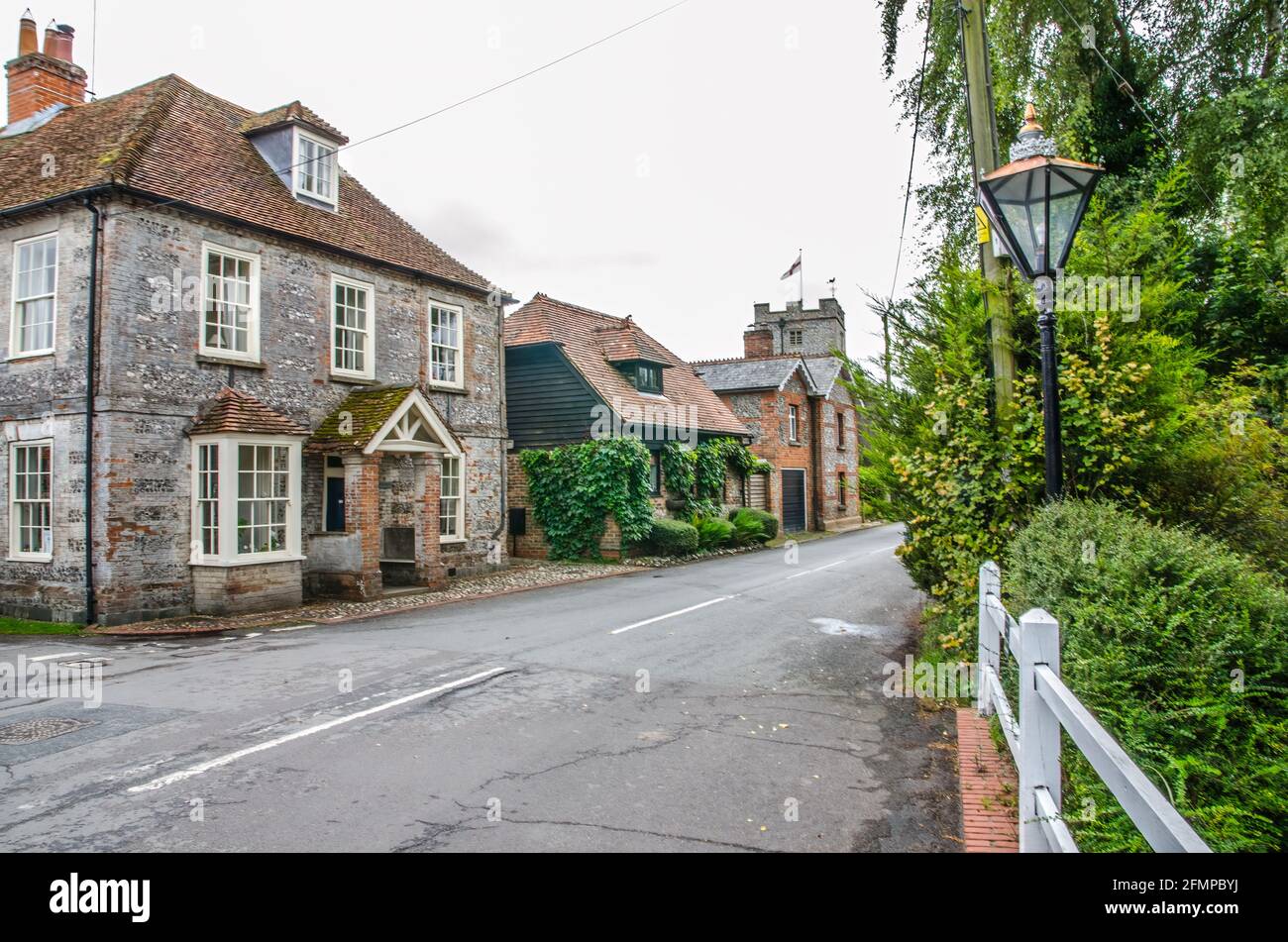 St Mary Bourne Village in Hampshire, England, UK Stock Photo