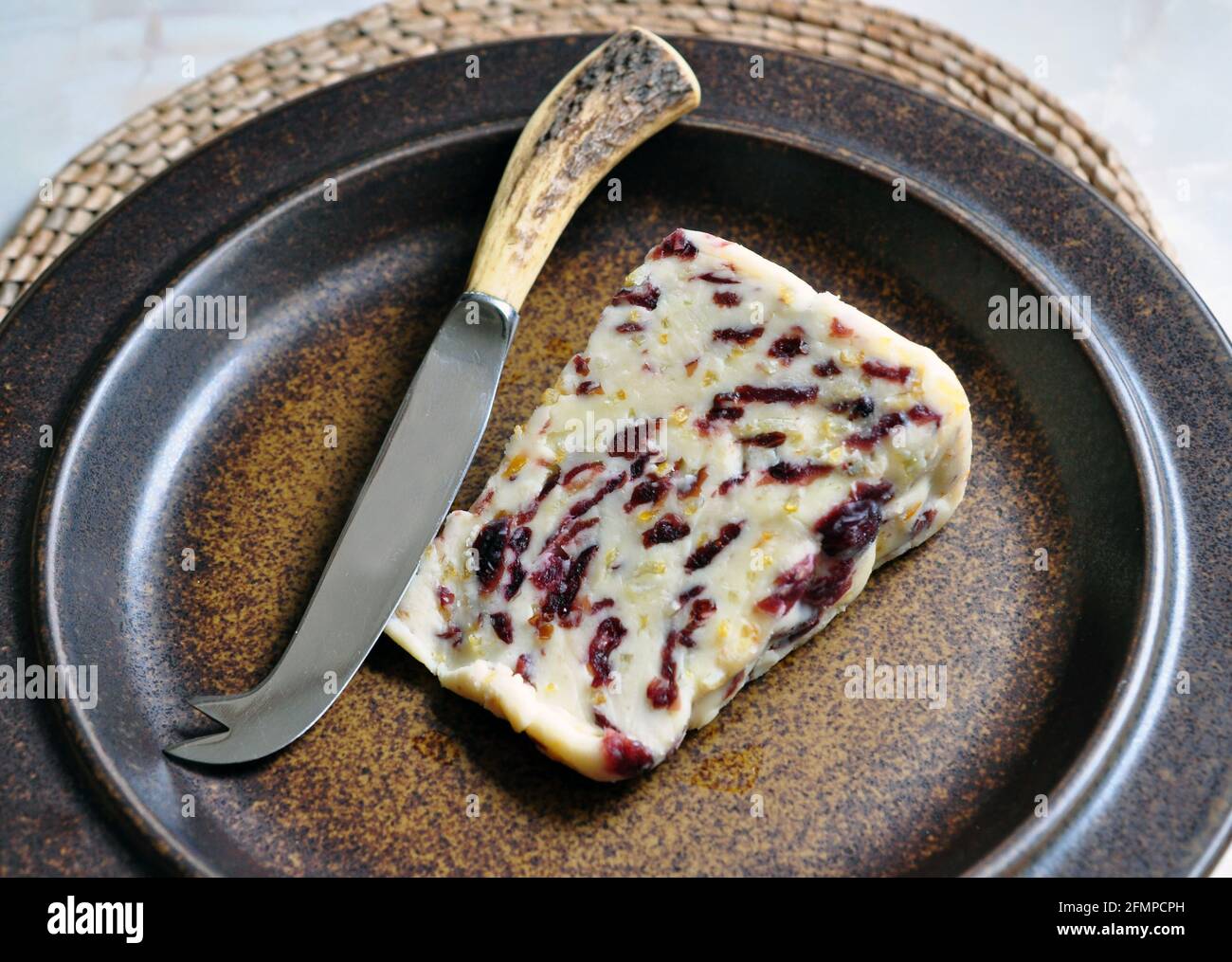 White Stilton Cheese With Cranberry and Orange Stock Photo - Alamy