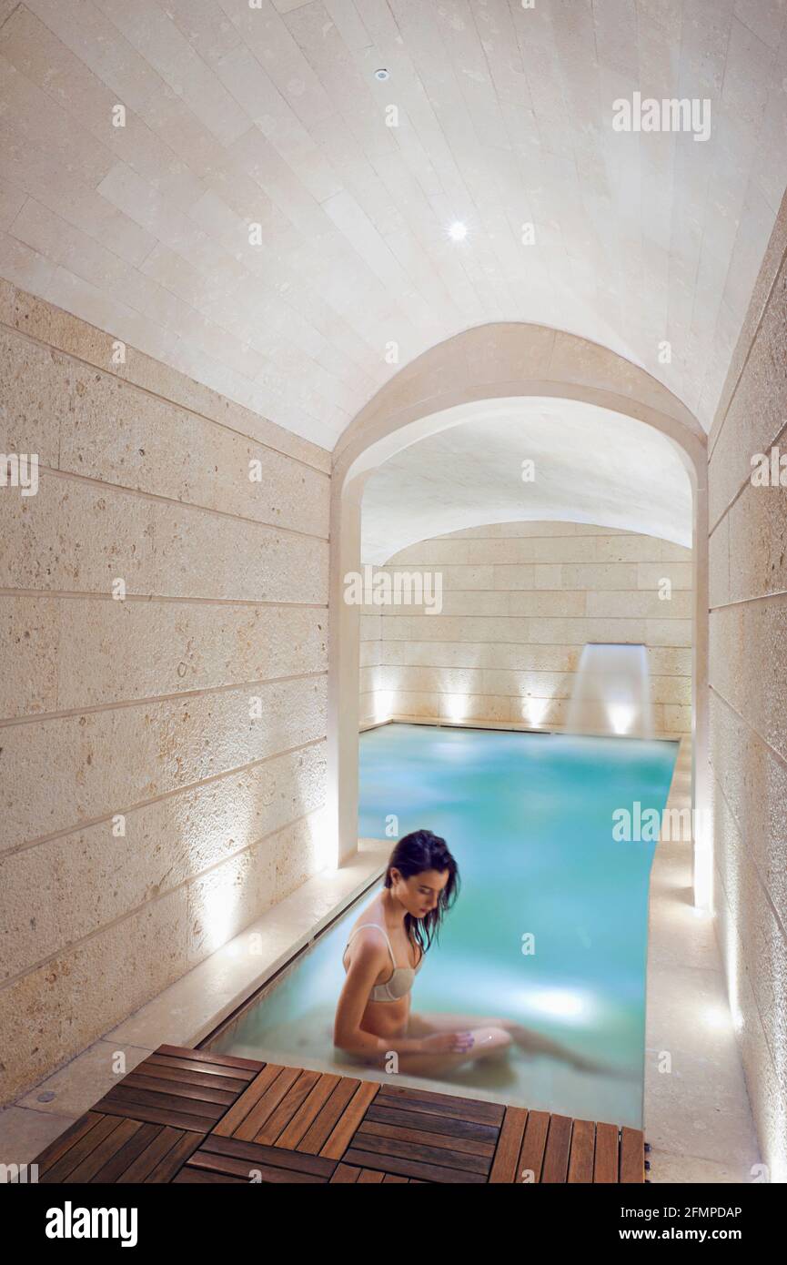 The indoor thermal baths of "Palazzo Gattini" a luxury hotel located in  Piazza del Duomo in Matera, Basilicata, Italy, Europe Stock Photo - Alamy