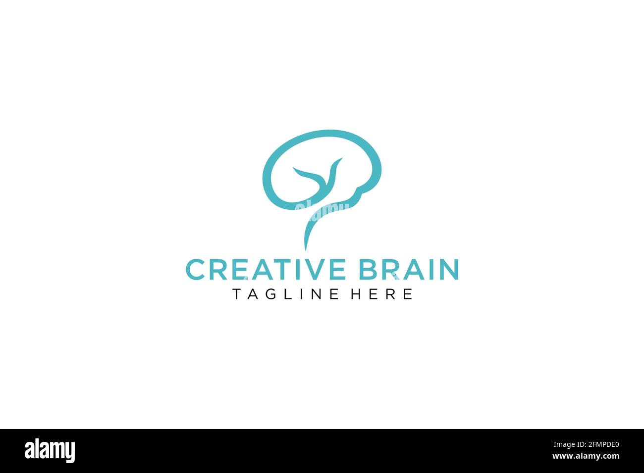 Brain Logo silhouette design vector template. Think idea concept ...