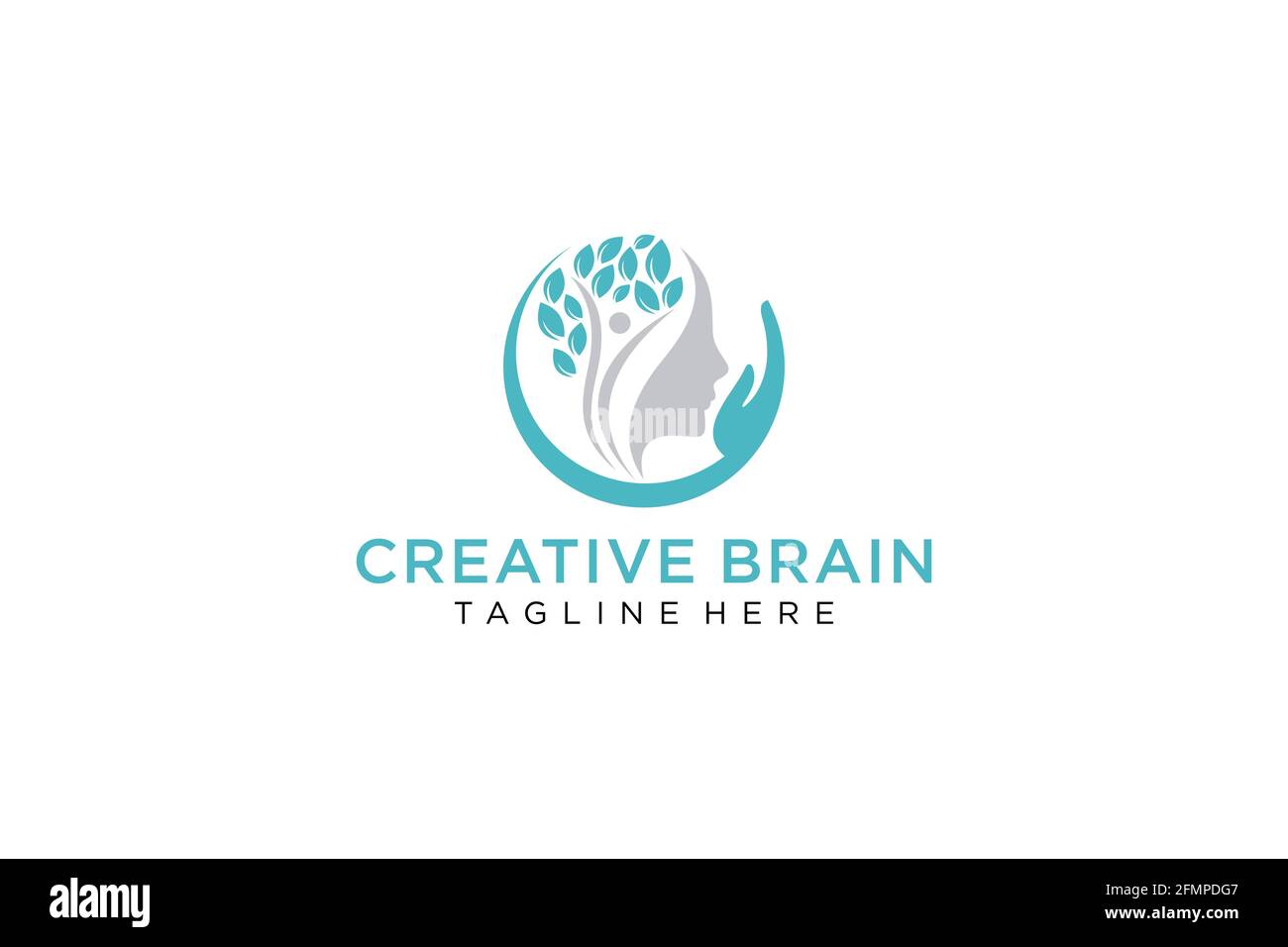Brain Logo silhouette design vector template. Think idea concept ...