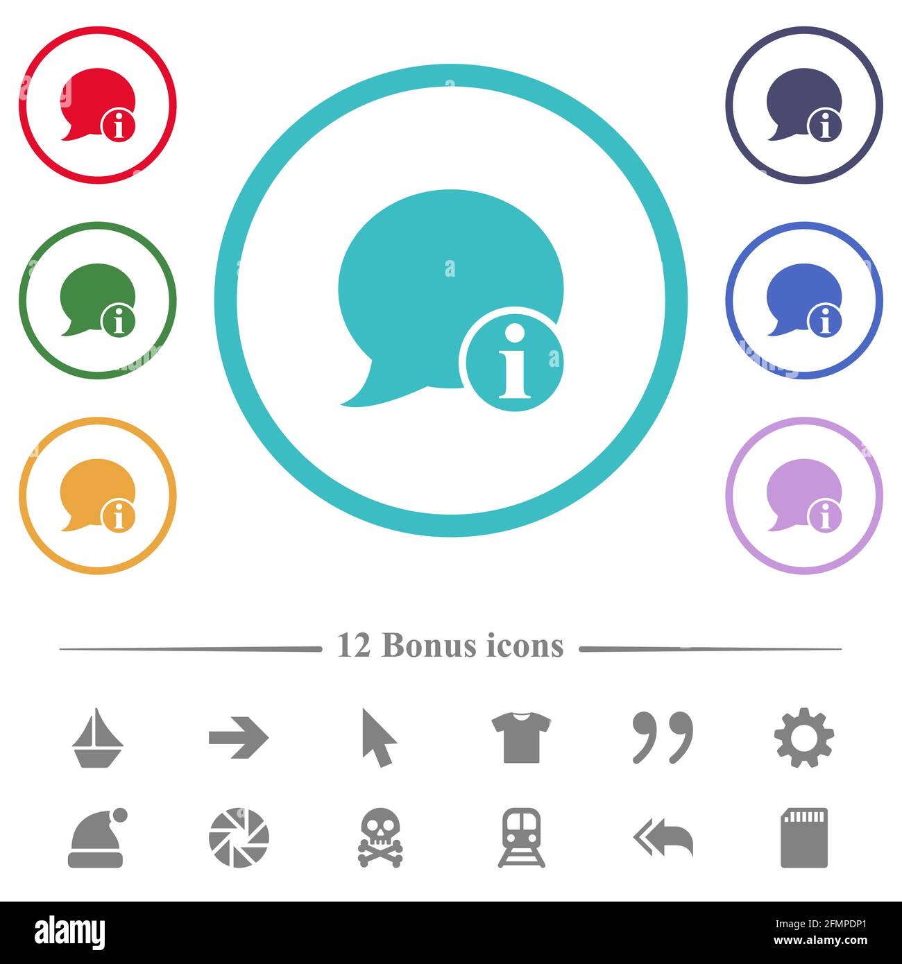Blog comment info flat color icons in circle shape outlines. 12 bonus ...