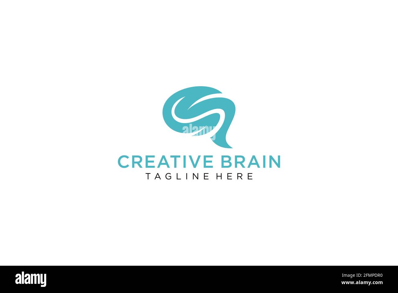 Brain Logo silhouette design vector template. Think idea concept ...