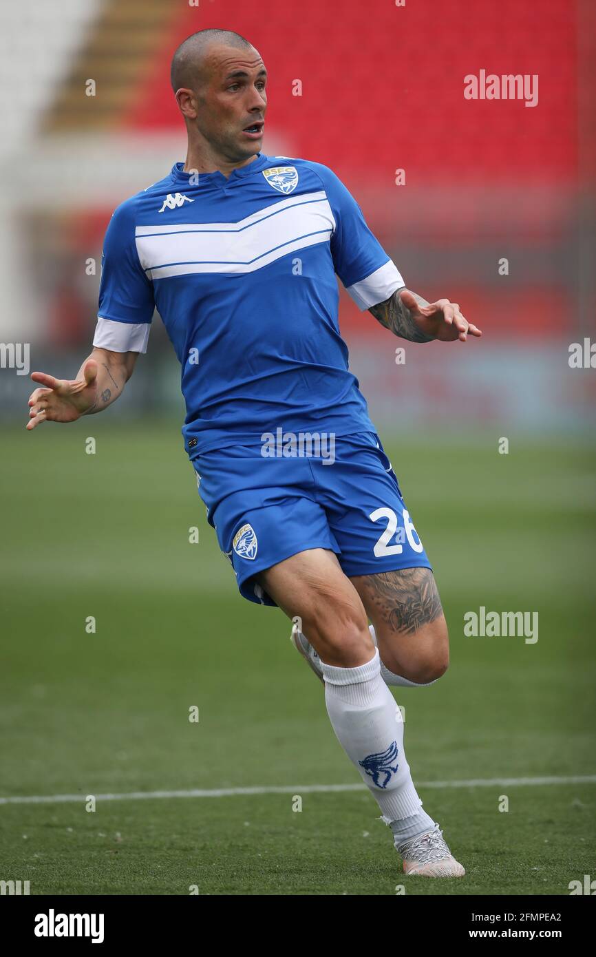 Monza, , 10th May 2021. Bruno Martella of Brescia Calcio  during the Serie B match at U-Power Stadium, Monza. Picture credit should read: Jonathan Moscrop / Sportimage Stock Photo