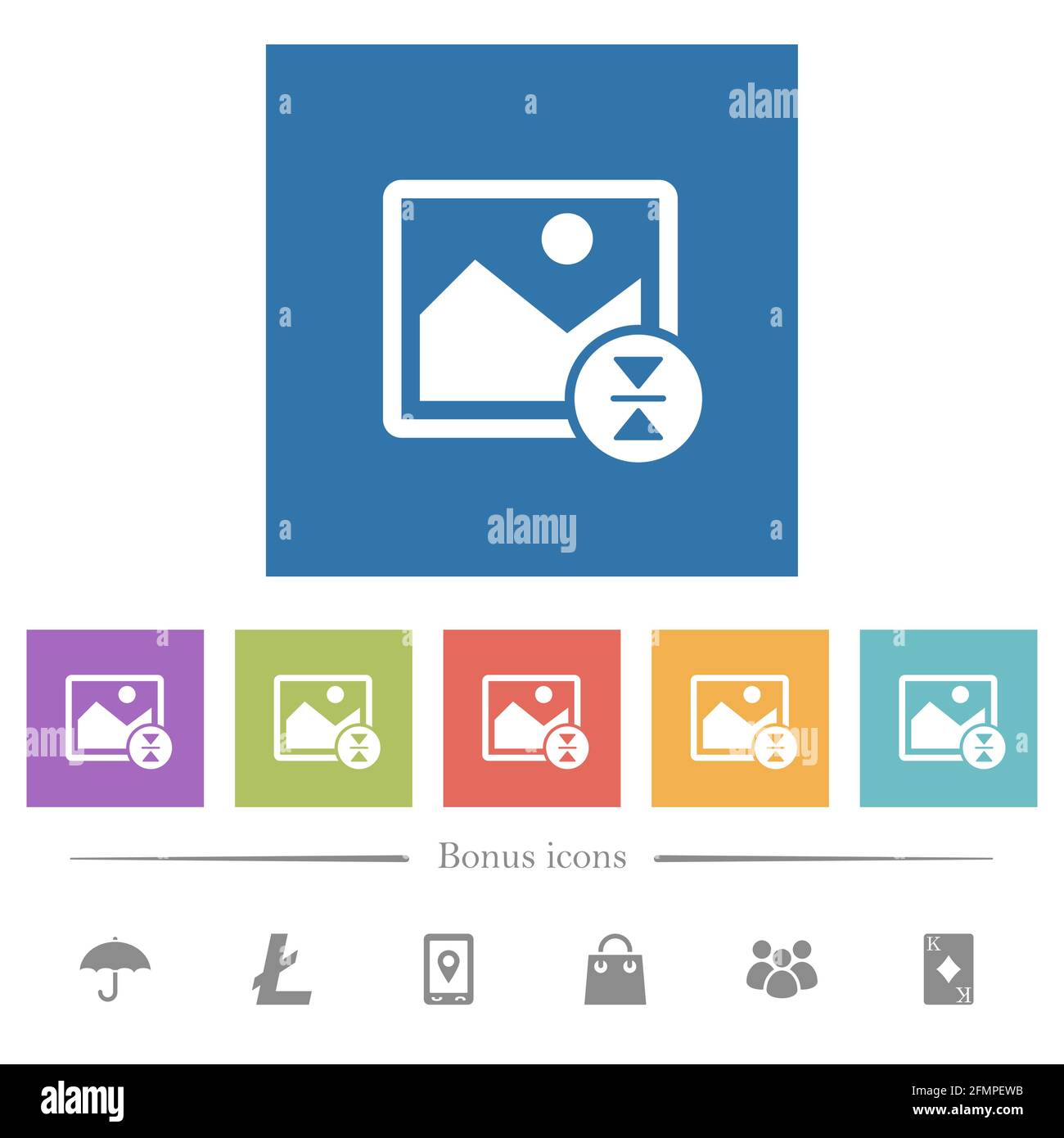 Vertically flip image flat white icons in square backgrounds. 6 bonus ...