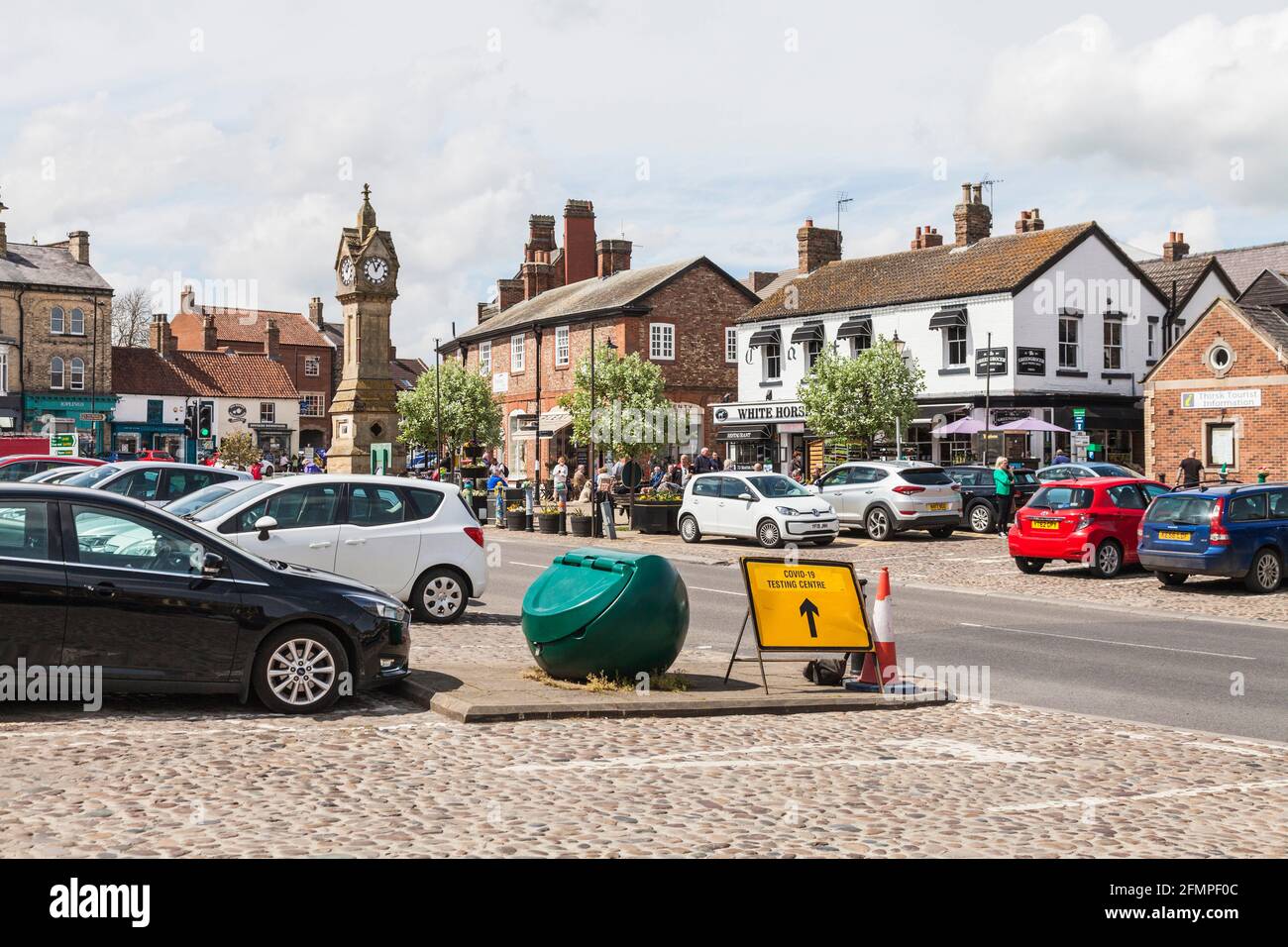 The market place in Thirsk,North Yorkshire,England,UK Stock Photo