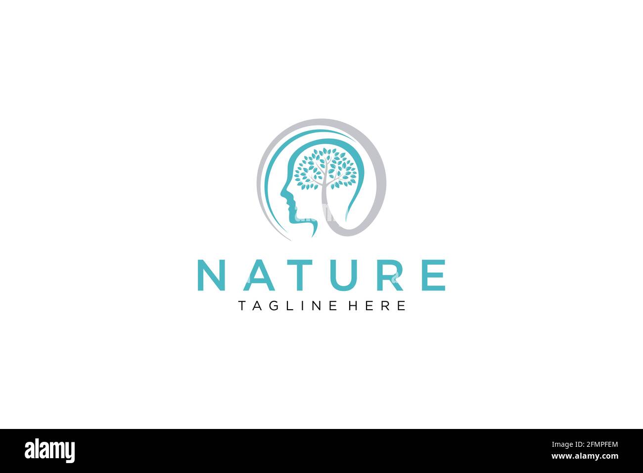 Brain Logo silhouette design vector template. Think idea concept ...