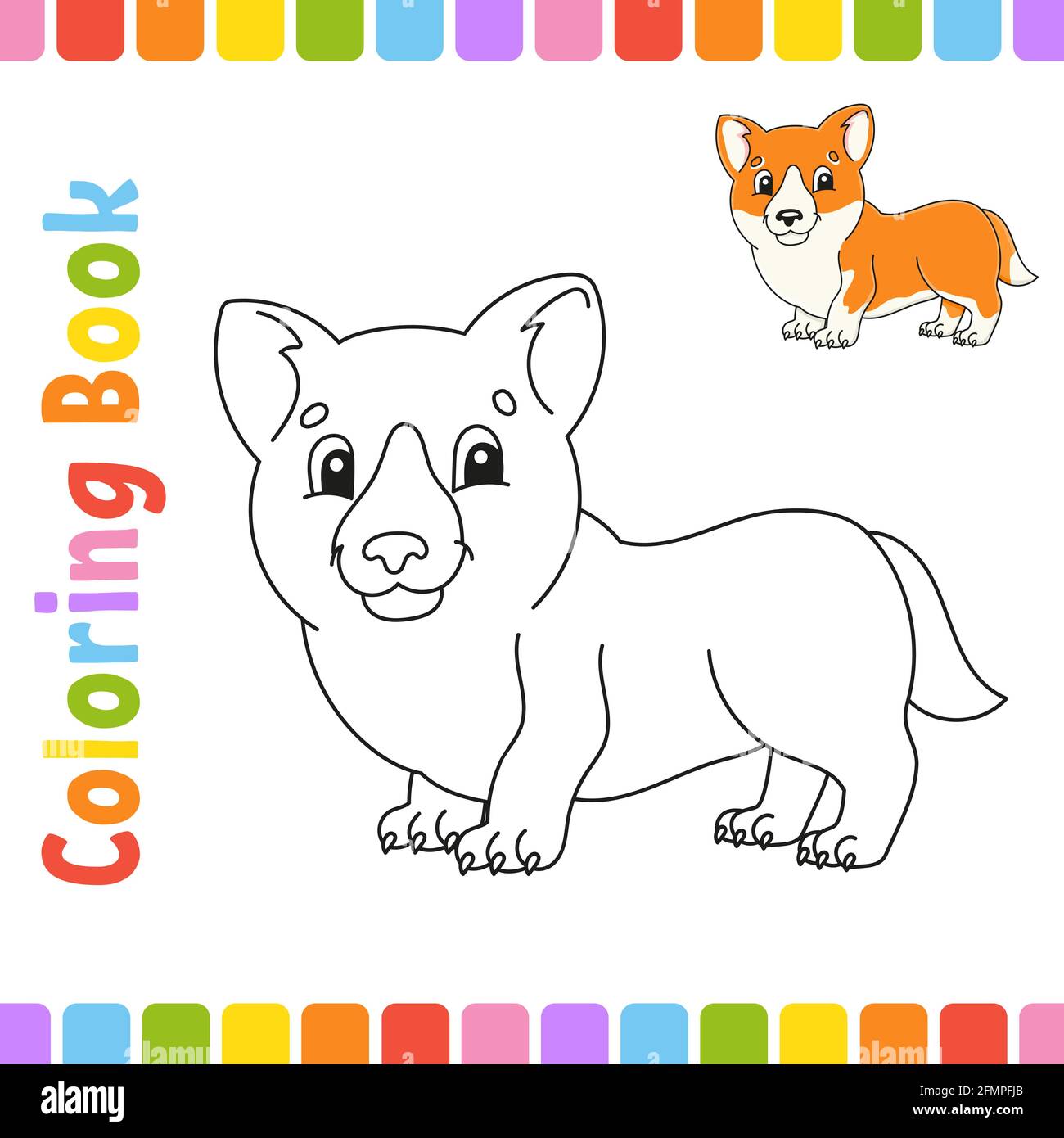 Coloring book for kids. Cheerful character. Vector illustration. Cute ...