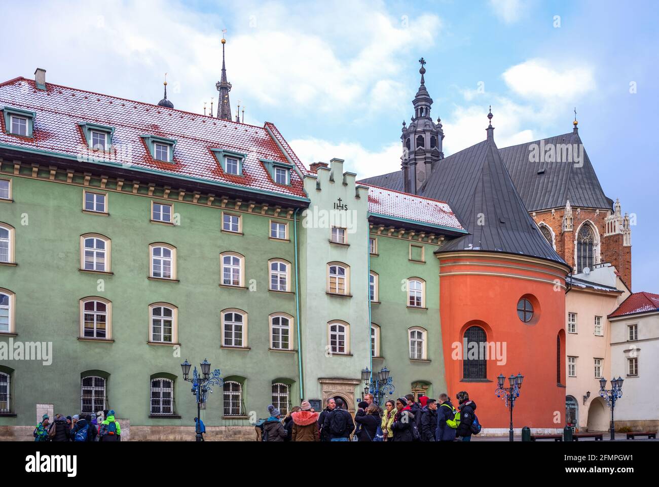 Cracow, Poland, Tourists in visit to the ancient little market square(maly rynek square) Stock Photo
