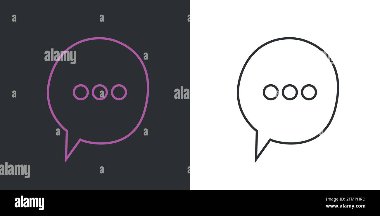 Neon chat icon set flat design.Texting symbol. Vector HD Stock Vector