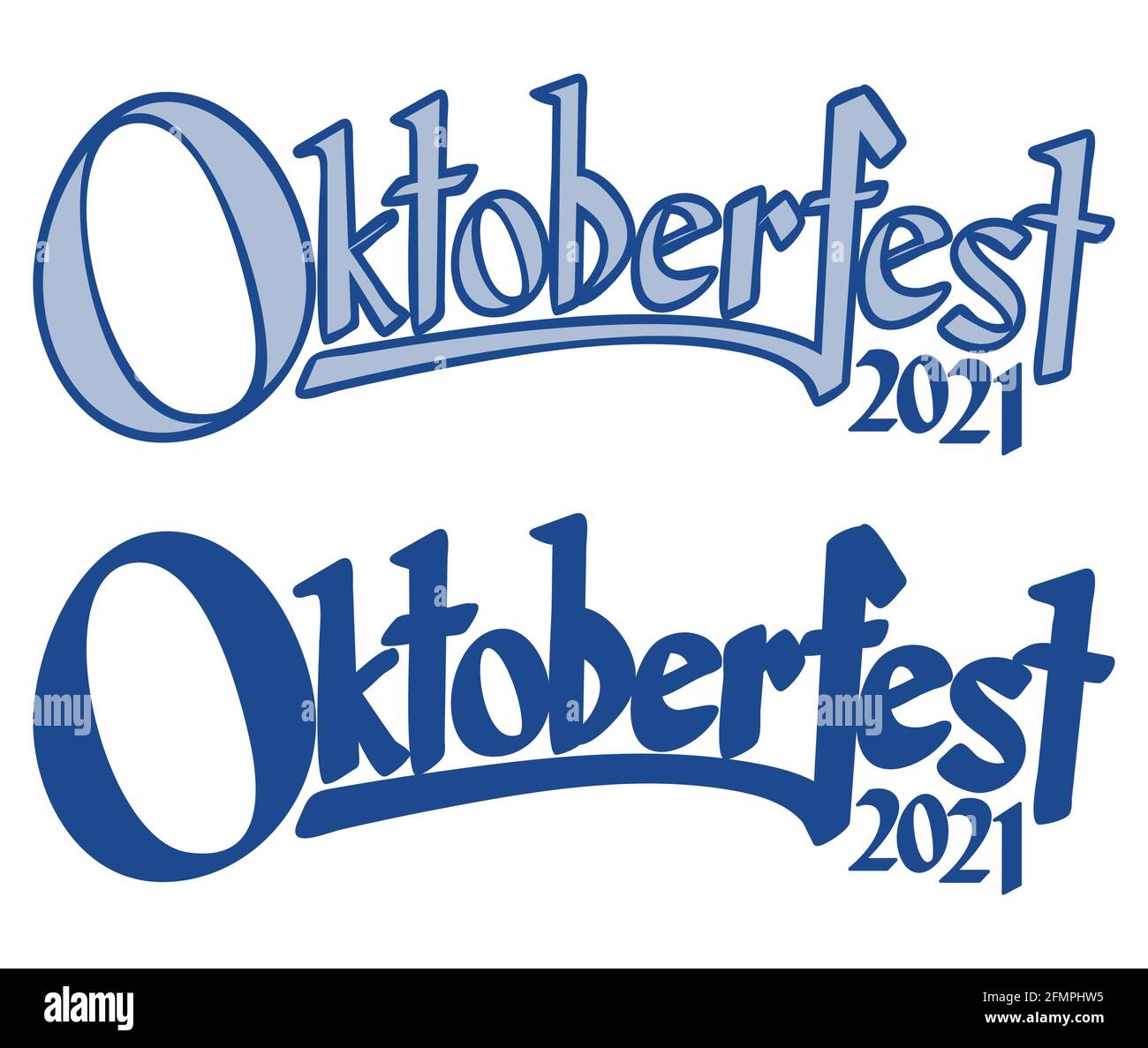 blue and white header with text Oktoberfest 2021 Stock Vector