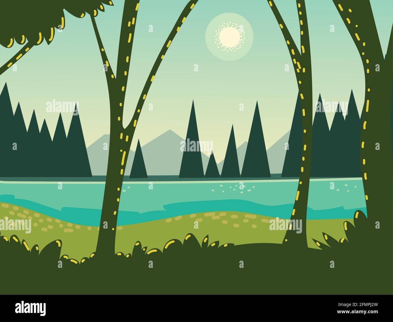 landscape trees plants Stock Vector Image & Art - Alamy