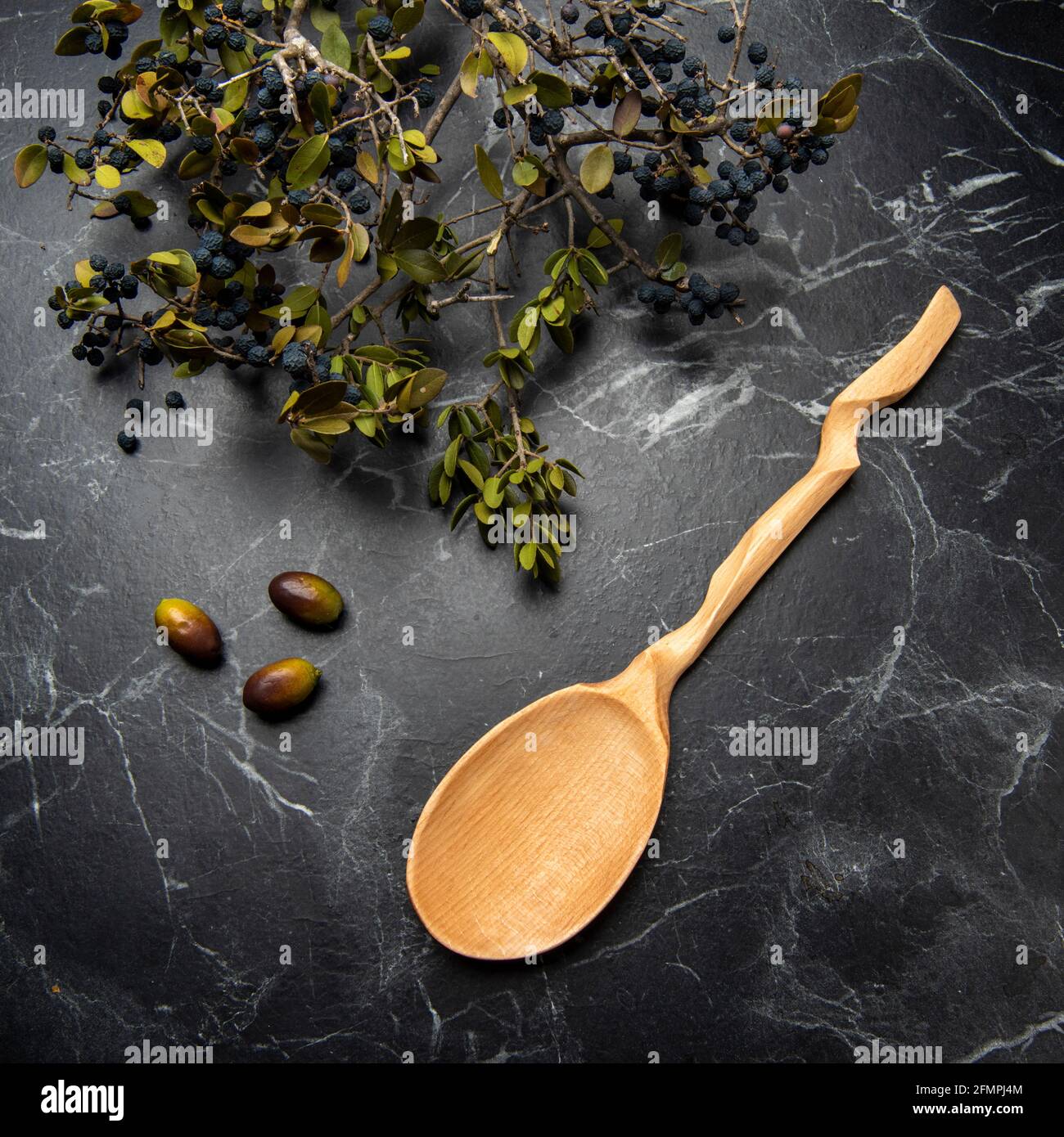 hand carved kitchen tools in the kitchen Stock Photo Alamy