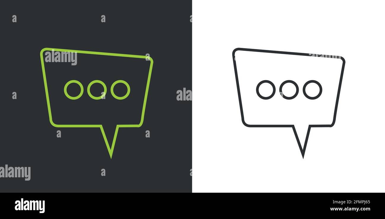 Neon chat icon set flat design.Texting symbol. Stock Vector