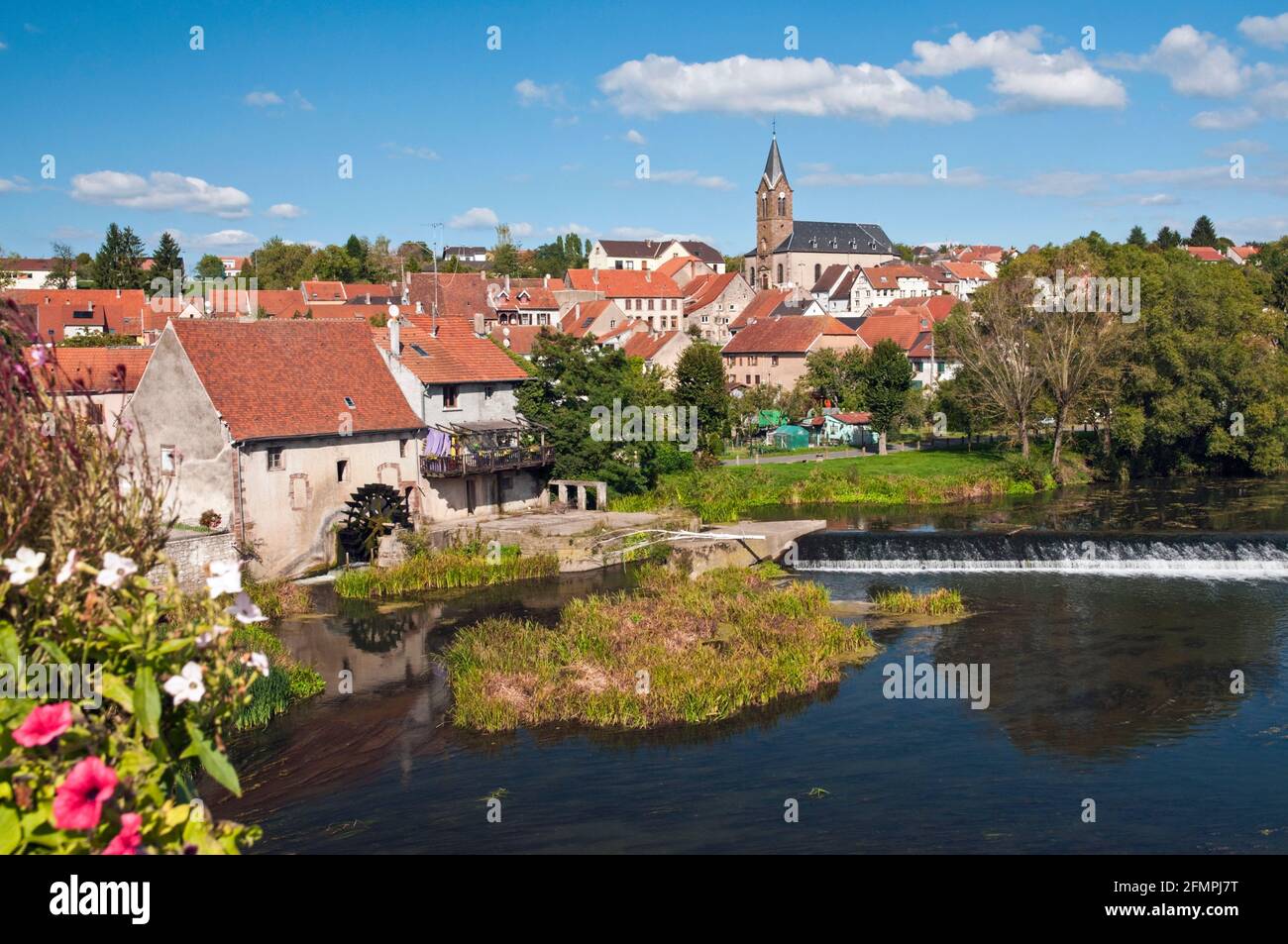 Sarreinsming in the Sarre valley, Moselle (57), Lorraine region, France Stock Photo