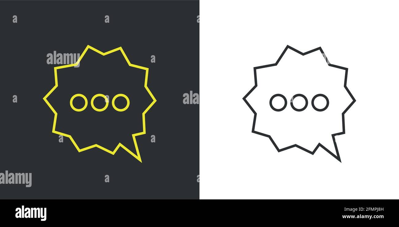 Neon chat icon set flat design.Texting symbol. Vector eps. Stock Vector