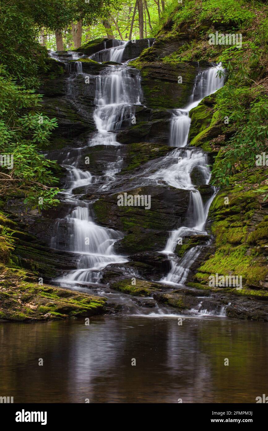 Upper Slatford Falls along Slatford Cree in Delaware Water Gap National Recreation Area, Pennsylvania Stock Photo