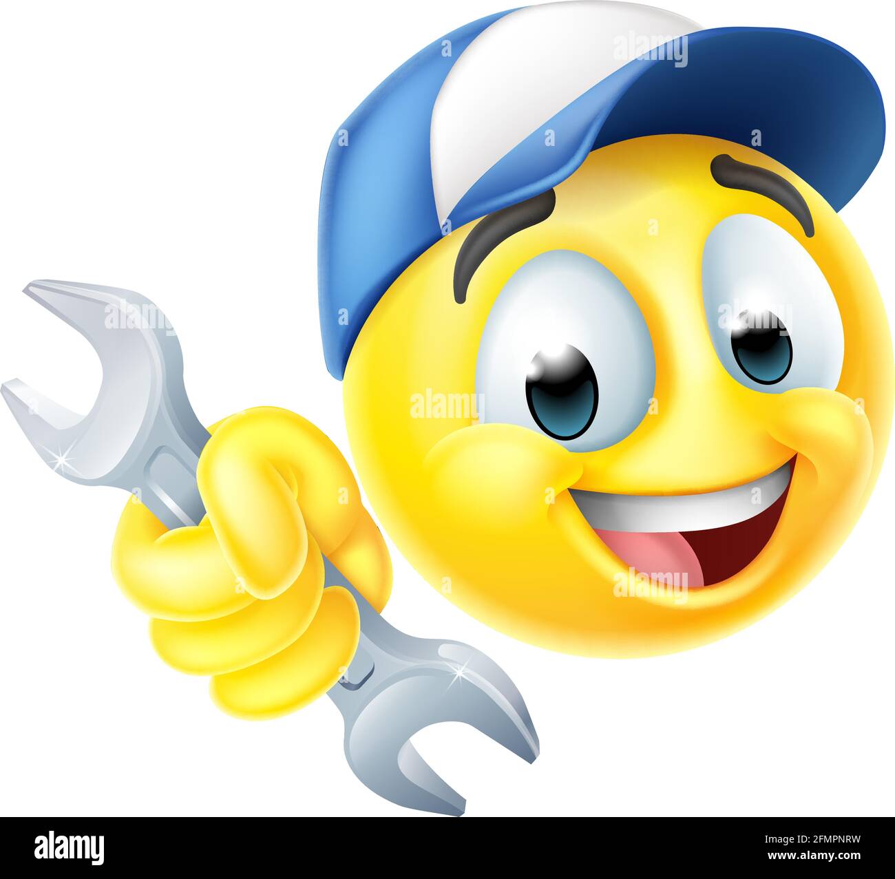 Mechanic or Plumber Spanner Emoticon Emoji Icon Stock Vector Image