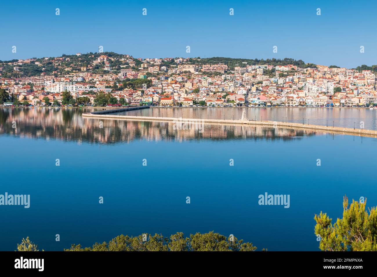 Argostoli, Kefalonia, Greece. View of Argostoli town, Kefalonia Island, Ionian Sea, Greece. Stock Photo