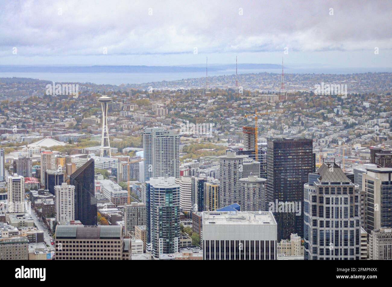 View from the Sky View Observatory at Columbia Tower, Seattle, located