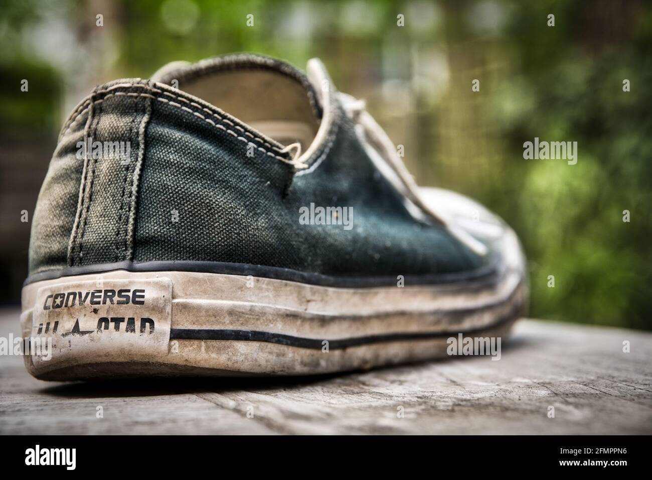 ANTWERP, BELGIUM - May 09, 2021: Antwerp, Belgium, May 2021: Outworn Converse  All Star Chuck Taylor shoe. Selective focus Stock Photo - Alamy