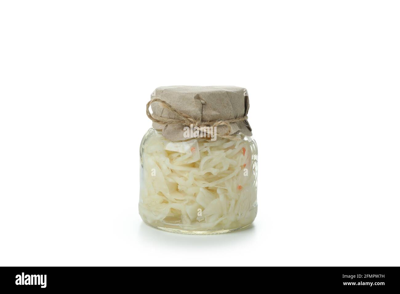 Jar of sauerkraut isolated on white background Stock Photo Alamy