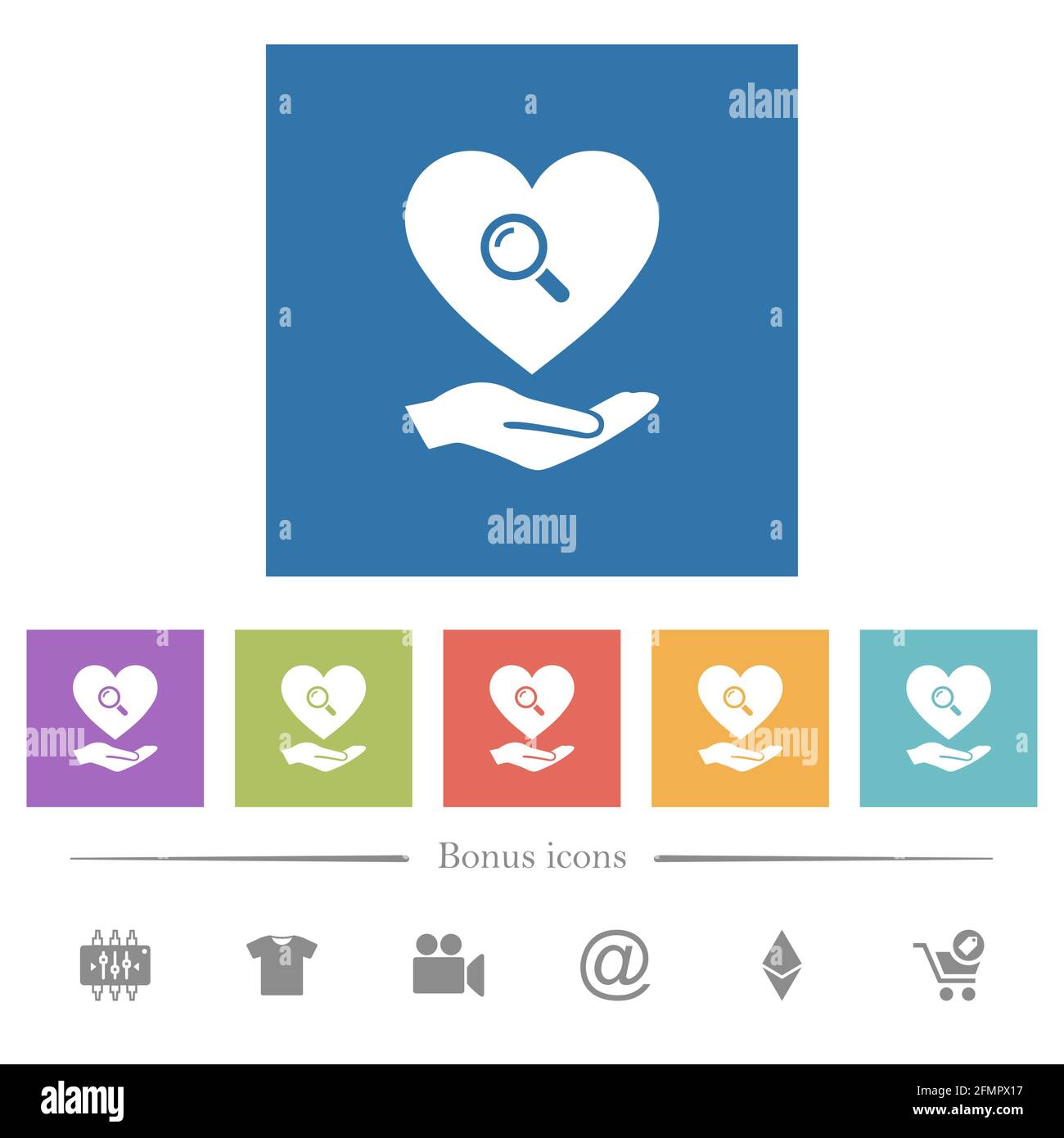 Dating service flat white icons in square backgrounds. 6 bonus icons ...