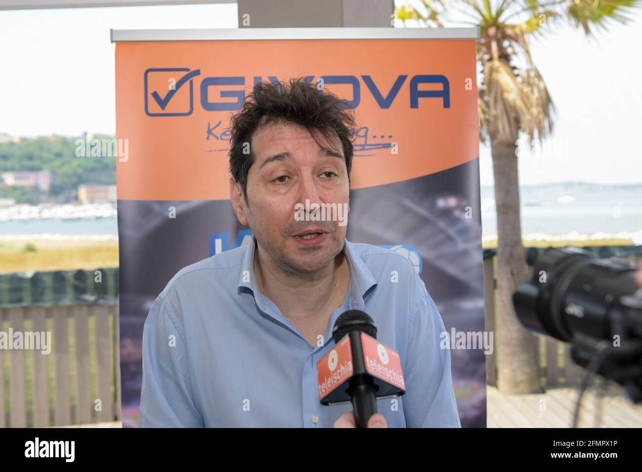 Naples, Italy. 11th May, 2021. Press conference of the football charity event "LA MATITA" which will be broadcast on Wednesday 2 June at 9:15 pm on Rai 2 and I will see the challenge "Naples vs the rest of Italy" on the pitch with a fundraiser for Save the Children. (Photo by Massimo Solimene/Pacific Press) Credit: Pacific Press Media Production Corp./Alamy Live News Stock Photo