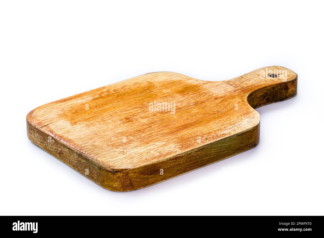 Kitchen utensils, vintage wooden chopping board, isolated white background  Stock Photo - Alamy