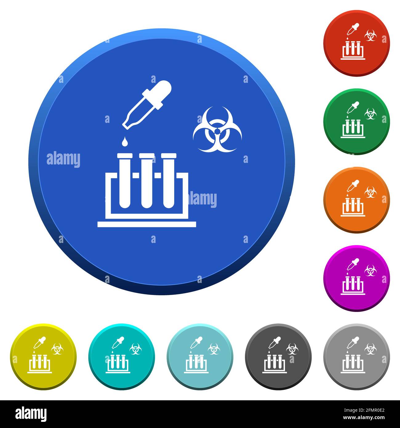 Biological experiment round color beveled buttons with smooth surfaces ...