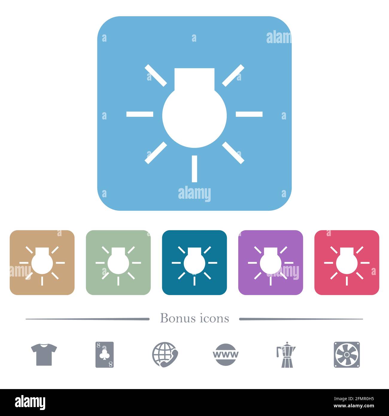 Car parking lights indicator white flat icons on color rounded square ...