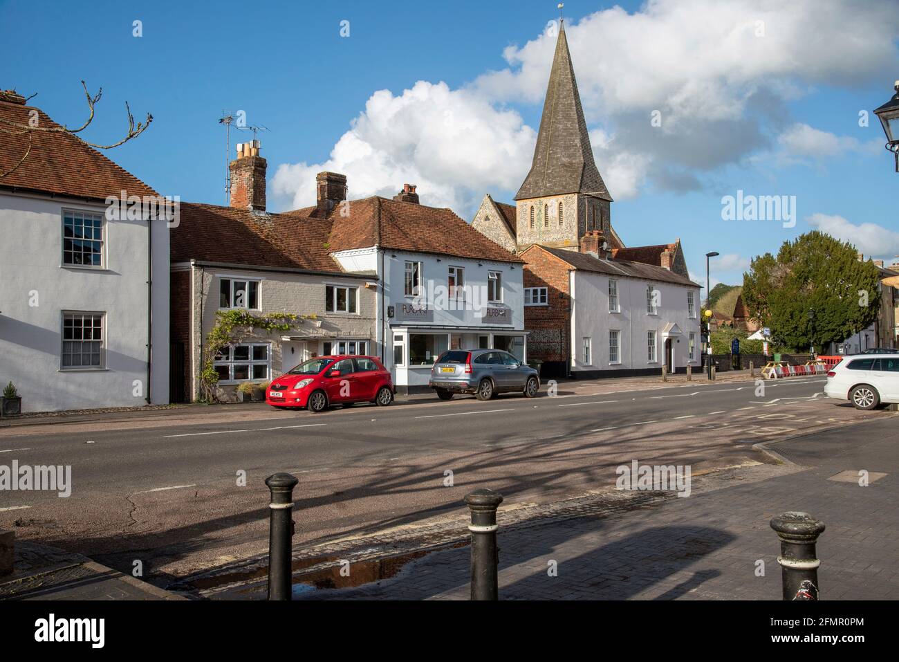 Stockbridge, Hampshire, England, UK. 2021. Stockbridge main street with