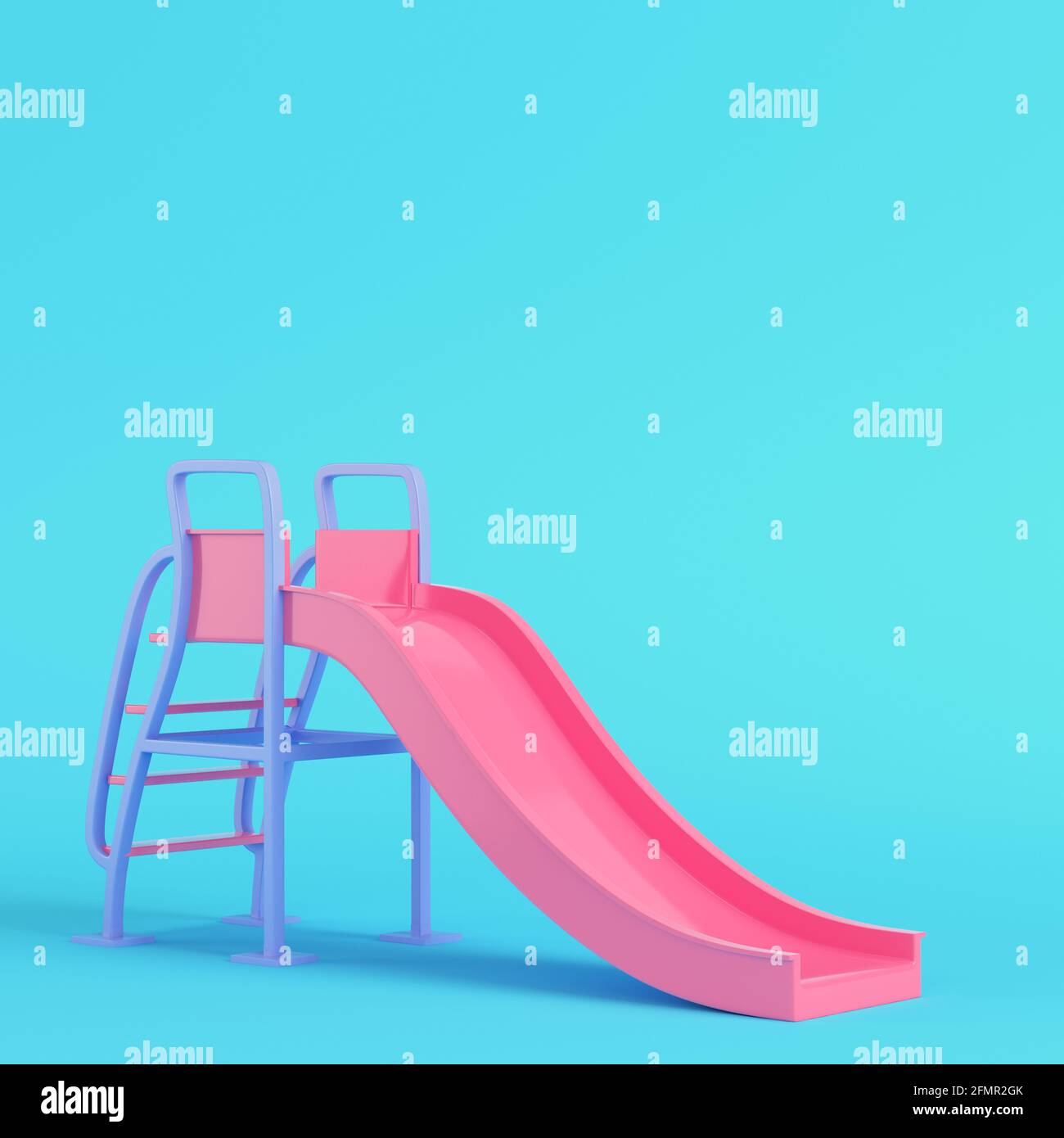 Pastel Minimalism Bright Blue Background With Pink Children S