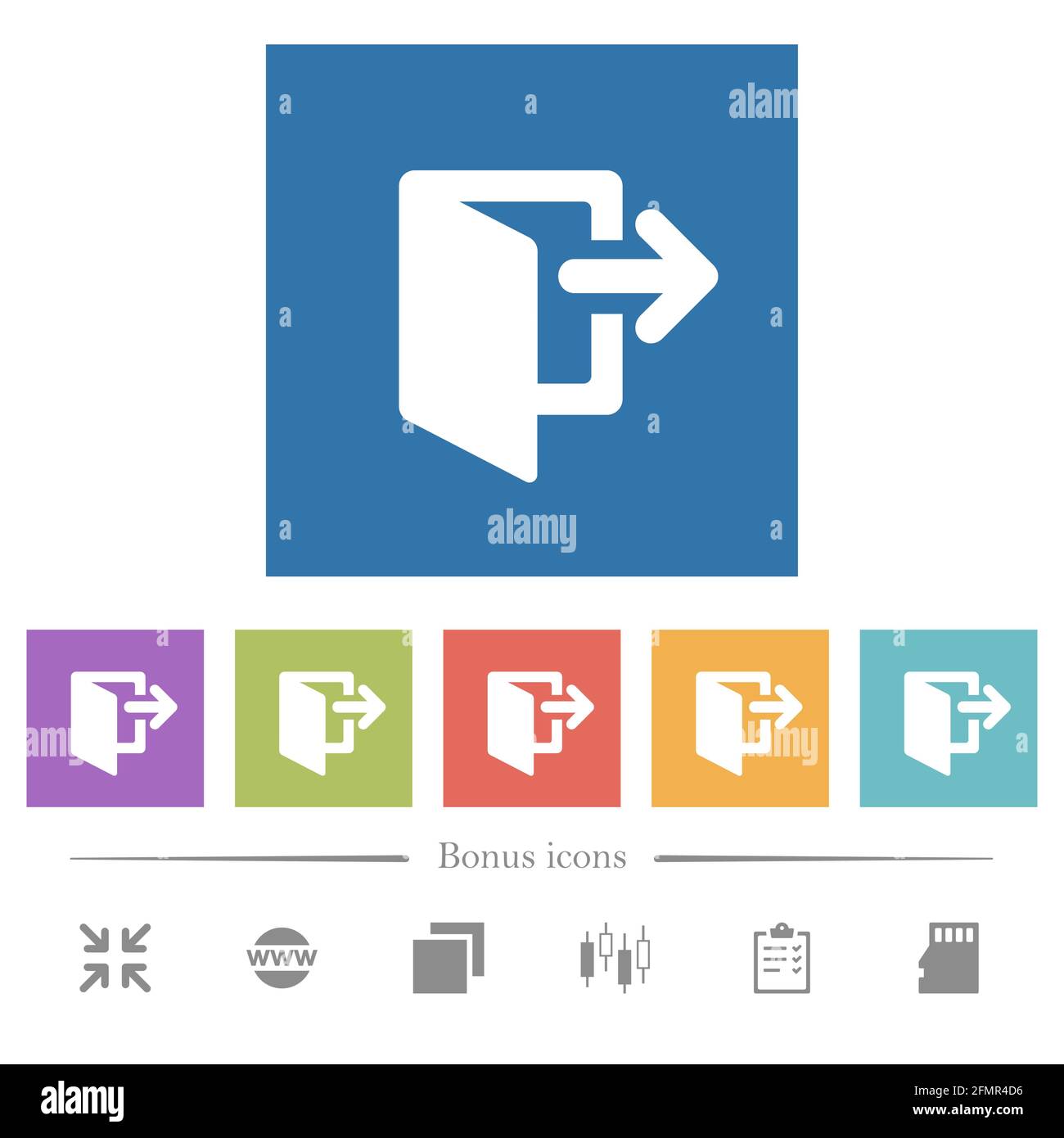 Leave flat white icons in square backgrounds. 6 bonus icons included ...
