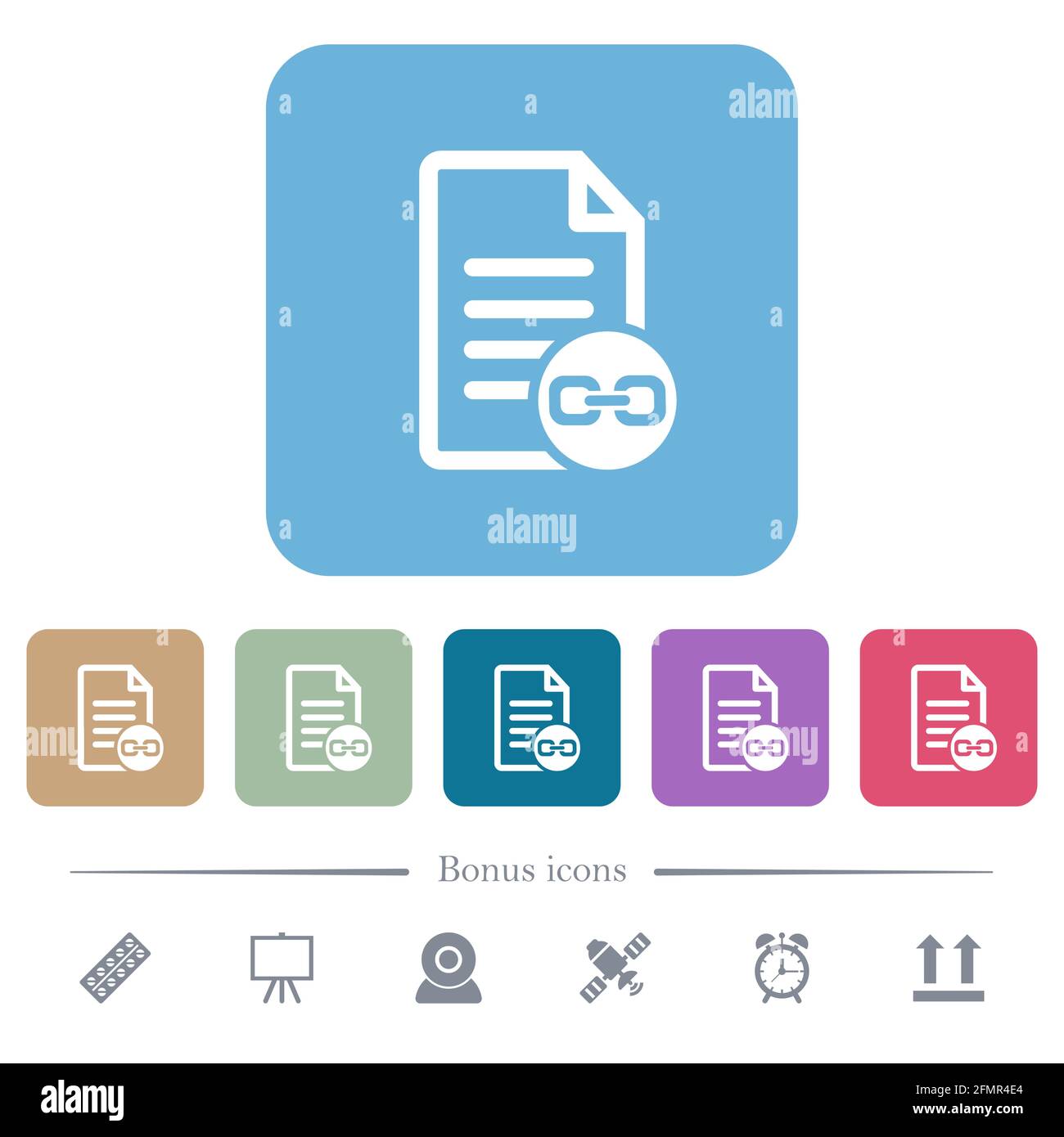 Document attachment white flat icons on color rounded square ...