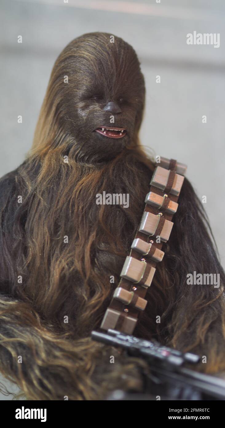 Bangkok Thailand. April 30 2018. Star Wars figure. Chewbacca standing and his gun. Chewbacca toy figures characters model. Starwars Hasbro action figu Stock Photo Alamy