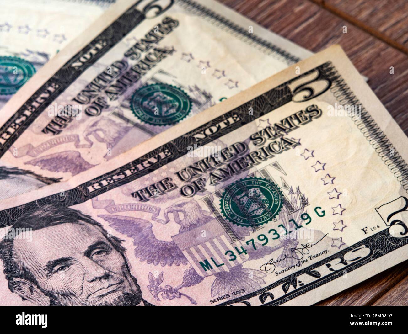 background of 5 dollar bills Stock Photo - Alamy