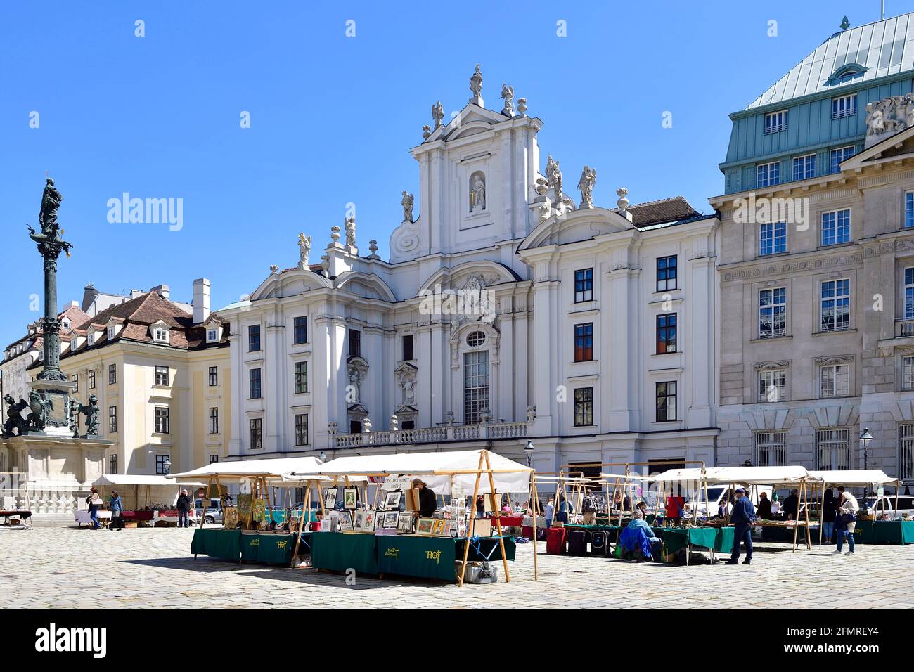 Vienna, Austria. Art and antique market in Vienna at the court (Am Hof Square). Stock Photo