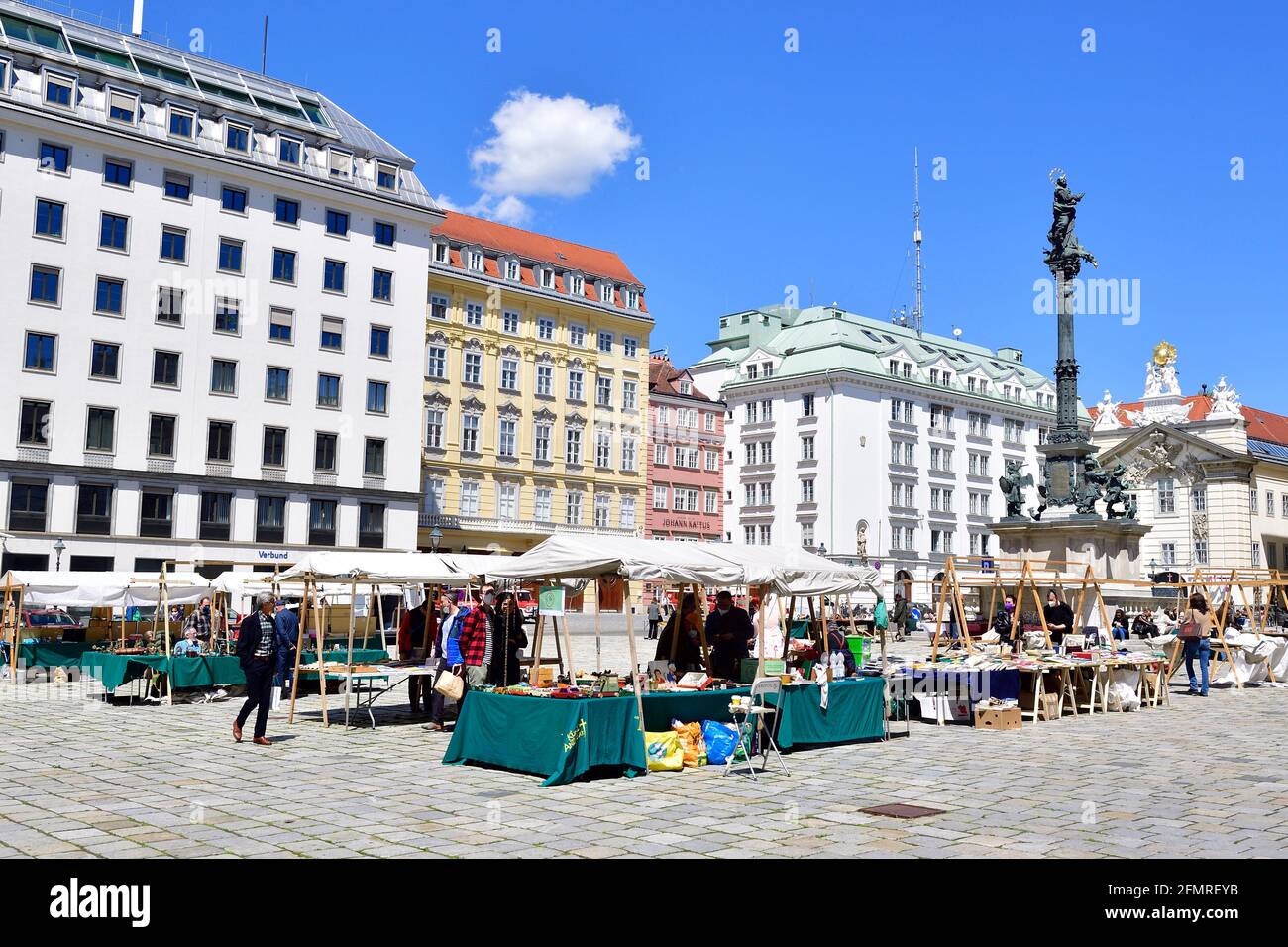 Vienna, Austria. Art and antique market in Vienna at the court (Am Hof Square). Stock Photo