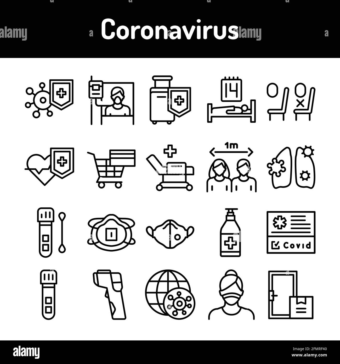 Coronavirus epidemic color line icons set. Pictograms for web page, mobile app, promo. UI UX GUI design element. Editable stroke. Stock Vector