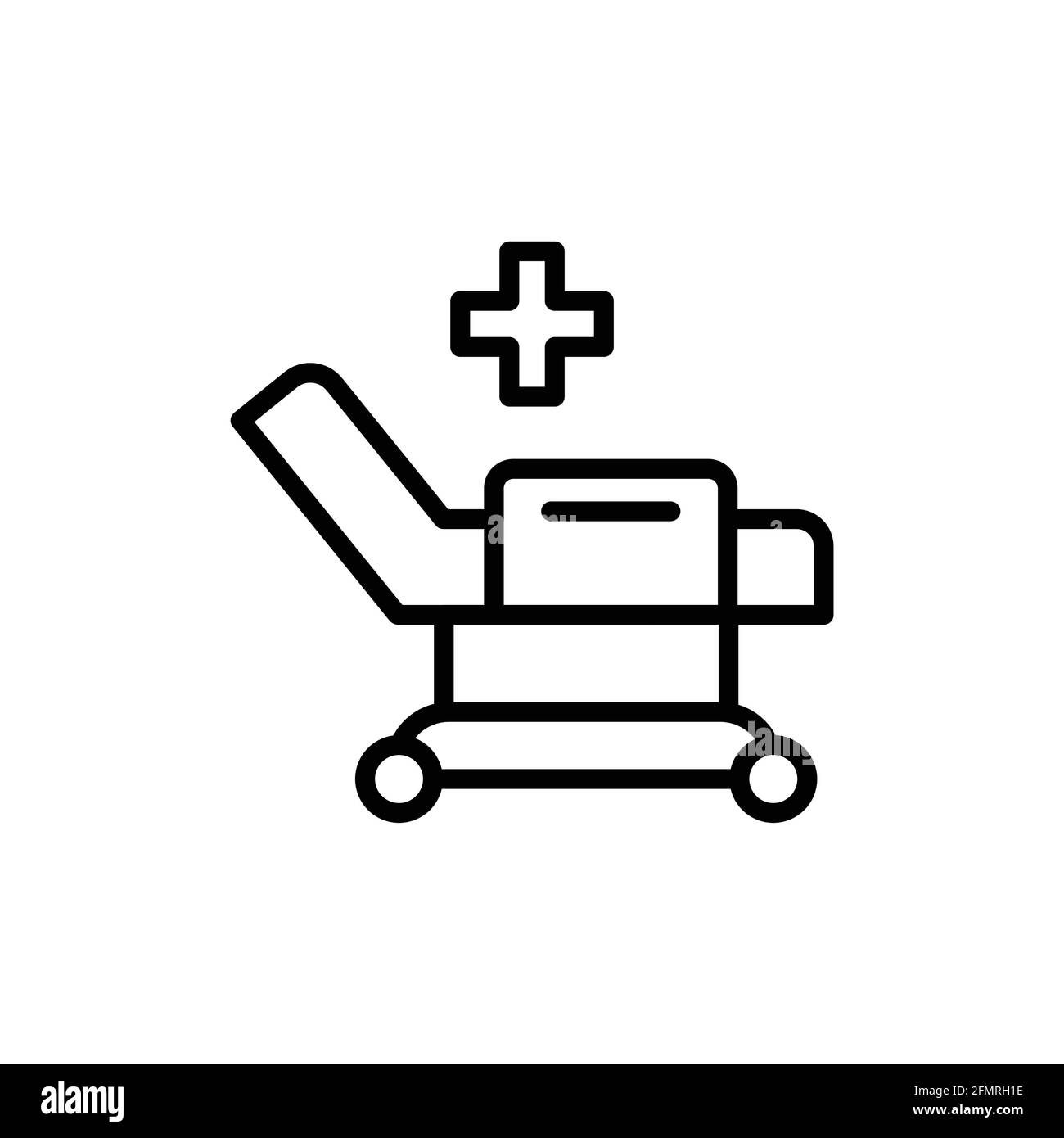 Hospital ward color line icon. Isolated vector element. Outline pictogram for web page, mobile app, promo Stock Vector