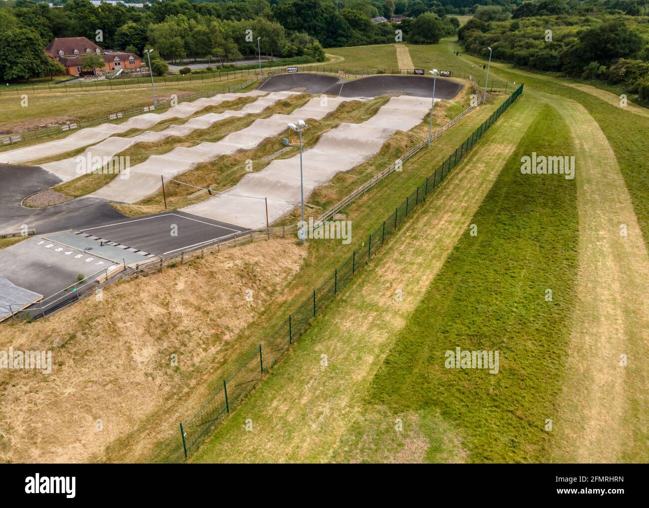 BMX Track in Redditch, Worcestershire during lockdown 2020. Stock Photo