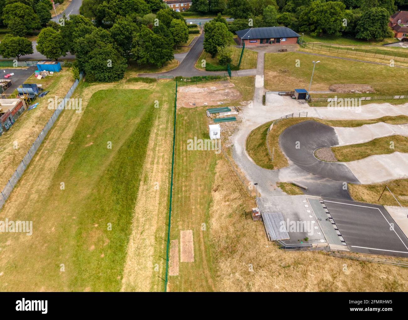 BMX Track in Redditch, Worcestershire during lockdown 2020. Stock Photo