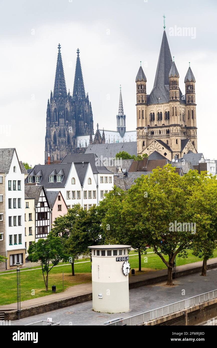Cathedral of Cologne and church of Gross St. Martin in Cologne, Germany