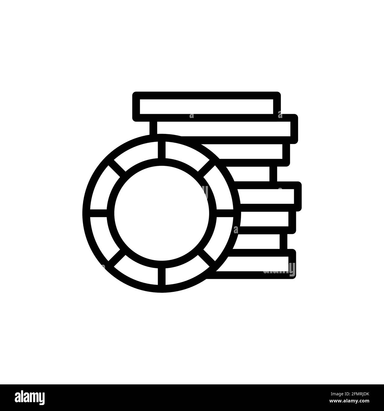 Poker chips line icon. Isolated vector element Stock Vector Image & Art