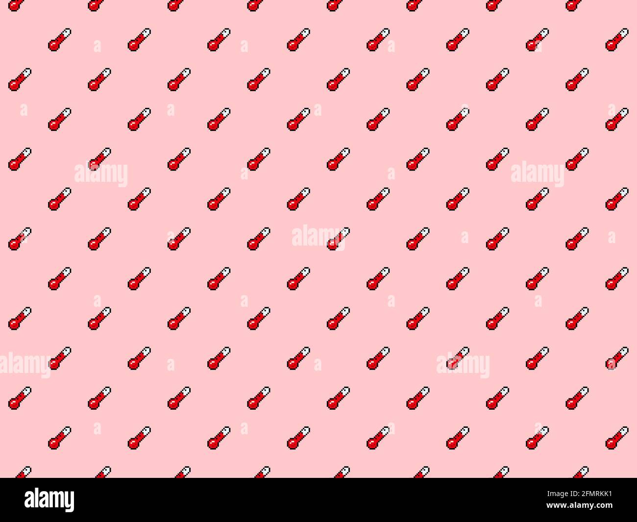 Pixel thermometer background - high-res seamless pattern Stock Photo
