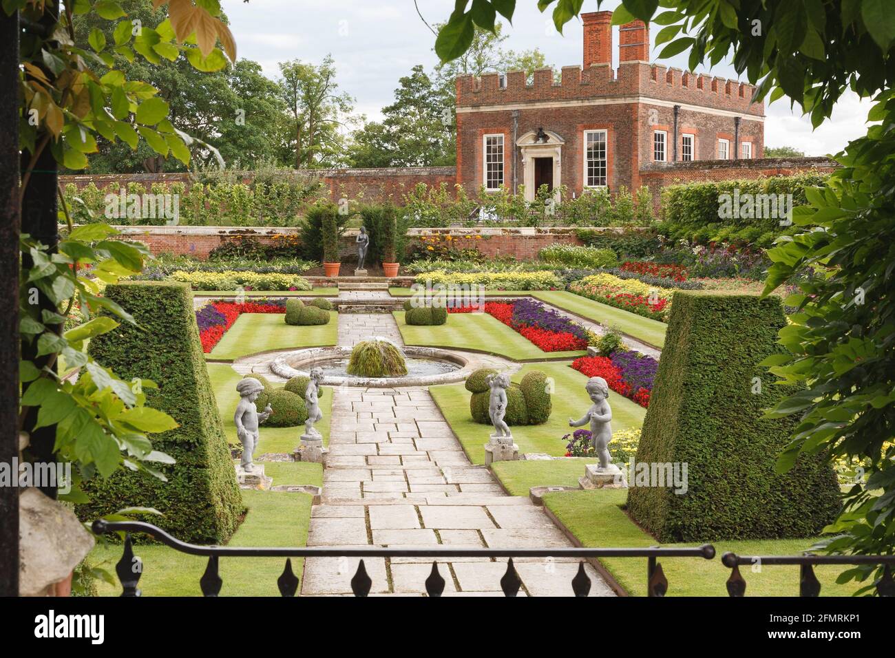 LONDON, UK July 22, 2011. Hampton Court Palace Gardens. Pond gardens